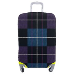 Blue Black Modern Plaids Luggage Cover (medium) by ConteMonfrey