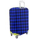 Neon blue and black plaids Luggage Cover (Medium) View2