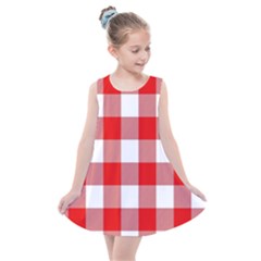 Red And White Plaids Kids  Summer Dress by ConteMonfrey