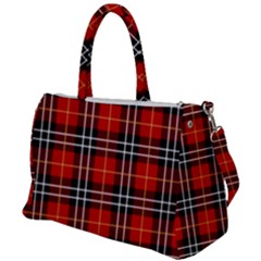 Black, White And Red Classic Plaids Duffel Travel Bag by ConteMonfrey