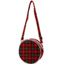 Black, white and red classic plaids Crossbody Circle Bag View1