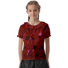 Doodles Maroon Kids  Frill Chiffon Blouse by nateshop