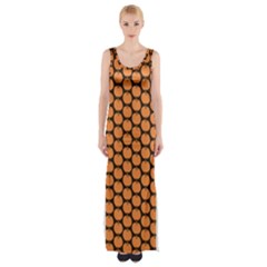 Cute Pumpkin Black Small Thigh Split Maxi Dress by ConteMonfrey