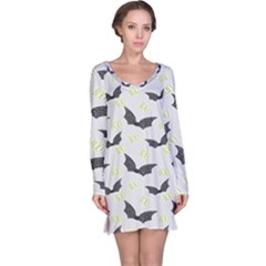 Boo! Bat Rain - Halloween Decor  Long Sleeve Nightdress by ConteMonfrey