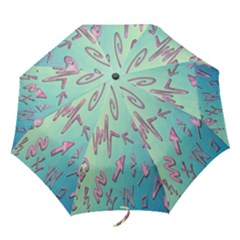 Pink Yes Bacground Folding Umbrellas by nateshop