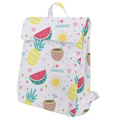 Pineapple And Watermelon Summer Fruit Flap Top Backpack by Jancukart