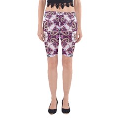 Multicolored Pattern Illustration Purple Peacock Yoga Cropped Leggings by Jancukart