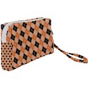 Halloween Inspired Black Orange Diagonal Plaids Wristlet Pouch Bag (Small) View2