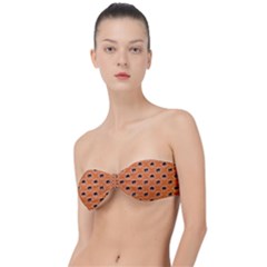 Halloween Black Orange Spiders Classic Bandeau Bikini Top  by ConteMonfrey