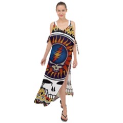 Grateful Dead Maxi Chiffon Cover Up Dress by Jancukart