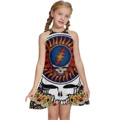 Grateful Dead Kids  Halter Collar Waist Tie Chiffon Dress by Jancukart