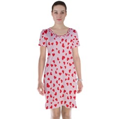 Hearts Valentine Heart Pattern Short Sleeve Nightdress by Ravend