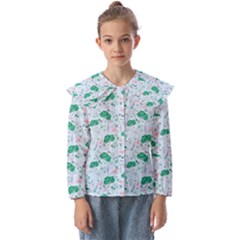 Illustration Flower Pattern Wallpaper Seamless Kids  Peter Pan Collar Blouse by Ravend