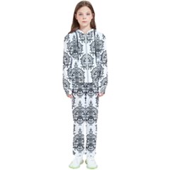 Black And White Ornament Damask Vintage Kids  Tracksuit by ConteMonfrey