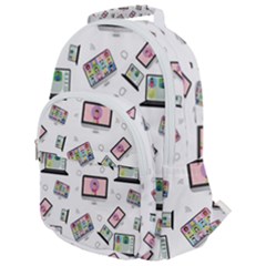 Computer Technology Communication Rounded Multi Pocket Backpack by Wegoenart