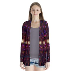 Abstract Background Star Wallpaper Drape Collar Cardigan by Wegoenart