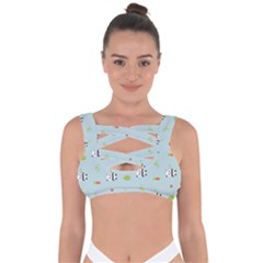 Background Pattern Panda Bamboo Bandaged Up Bikini Top by Ravend