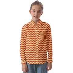 Pattern Zig Zag Stripe Geometric Kids  Long Sleeve Shirt by Ravend