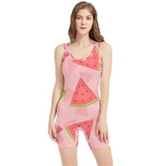 Background Watermelon Pattern Fruit Women s Wrestling Singlet by Wegoenart