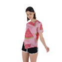 Background Watermelon Pattern Fruit Asymmetrical Short Sleeve Sports Tee View2