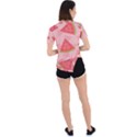 Background Watermelon Pattern Fruit Asymmetrical Short Sleeve Sports Tee View4