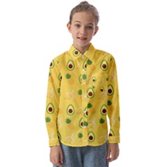 Pineapple Banana Fruit Pattern Kids  Long Sleeve Shirt by Wegoenart