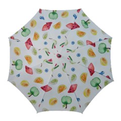 Fruit Summer Vitamin Watercolor Golf Umbrellas by Wegoenart