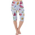 Fruit Summer Vitamin Watercolor Lightweight Velour Cropped Yoga Leggings View1