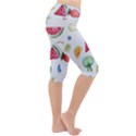 Fruit Summer Vitamin Watercolor Lightweight Velour Cropped Yoga Leggings View3