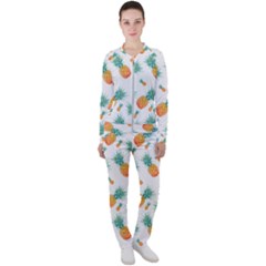 Pineapple Background Pattern Fruit Casual Jacket And Pants Set by Wegoenart