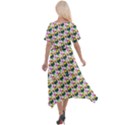 Sweet Dessert Food Cake Pattern Cross Front Sharkbite Hem Maxi Dress View2