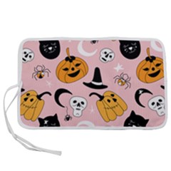 Pumpkin Cat Pattern Skull Pen Storage Case (s) by Wegoenart