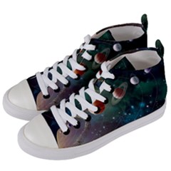 Planet Galaxy Fantasy Women s Mid-top Canvas Sneakers by danenraven