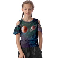 Planet Galaxy Fantasy Kids  Butterfly Cutout Tee by danenraven