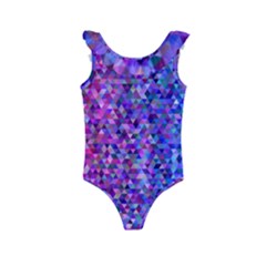 Abstract Triangle Tile Mosaic Pattern Kids  Frill Swimsuit by danenraven