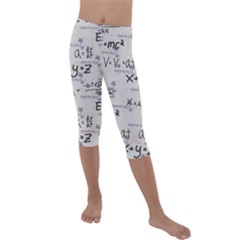 Pattern Wallpaper Math Formula Albert Einstein Kids  Lightweight Velour Capri Leggings  by danenraven