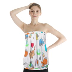 Children Pattern Cute Pattern Strapless Top by Wegoenart