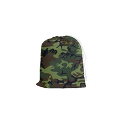 Green Brown Camouflage Drawstring Pouch (xs) by nateshop