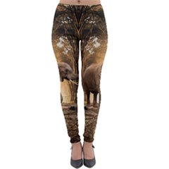 Sculpture Travel Outdoor Nature Elephant Lightweight Velour Leggings by Wegoenart