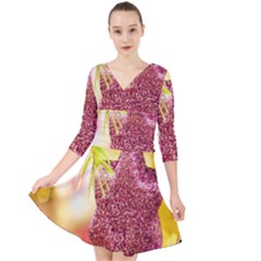 Christmas Decoration Star Quarter Sleeve Front Wrap Dress by artworkshop