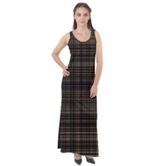 Plaid Sleeveless Velour Maxi Dress by nateshop