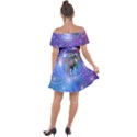 Unicorn Abstract Wave Line Off Shoulder Velour Dress View2