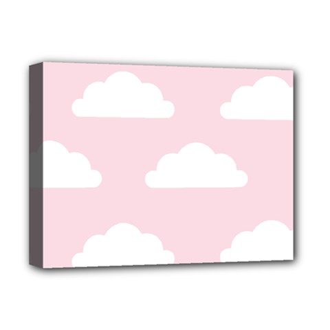 Clouds Pink Pattern   Deluxe Canvas 16  X 12  (stretched)  by ConteMonfrey