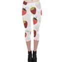 Strawberry Fruit Pattern Background Capri Leggings  View1