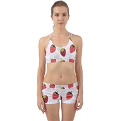 Strawberry Fruit Pattern Background Back Web Gym Set by Wegoenart