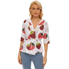 Strawberry Fruit Pattern Background Lightweight Drawstring Hooded Top by Wegoenart