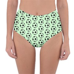 Pattern Ball Soccer Background Reversible High-waist Bikini Bottoms by Wegoenart