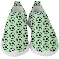 Pattern Ball Soccer Background Kids  Slip On Sneakers by Wegoenart