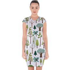 Chrismas Tree Greeen  Capsleeve Drawstring Dress  by nateshop