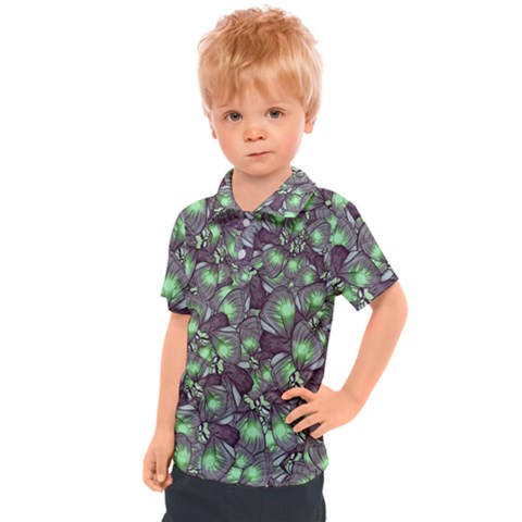 Man Butterfly Drawing Motif Pattern Kids  Polo Tee by dflcprintsclothing